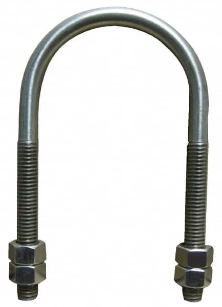 Empire 137SS0300 Round U-Bolt: Without Mount Plate, 1/2-13 UNC, 3" Thread Length, for 3" Pipe, Stainless Steel 