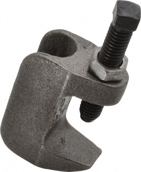 Wide & Top Jaw Clamp: 1-1/4" Flange Thickness, 2" Flange Width, 3/8" Rod