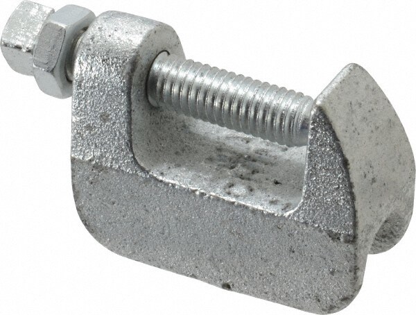Wide & Top Jaw Clamp: 1-1/4" Flange Thickness, 2" Flange Width, 1/2" Rod