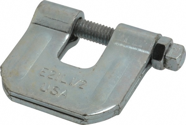 C-Clamp with Locknut: 3/4" Flange Thickness, 1/2" Rod