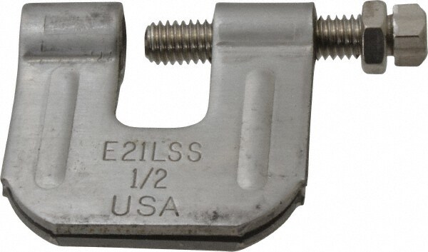 C-Clamp with Locknut: 3/4" Flange Thickness, 1/2" Rod