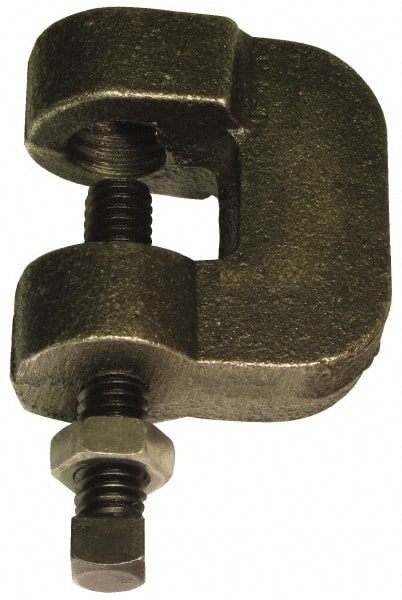 C-Clamp with Locknut: 3/4" Flange Thickness, 2" Flange Width, 5/8" Rod