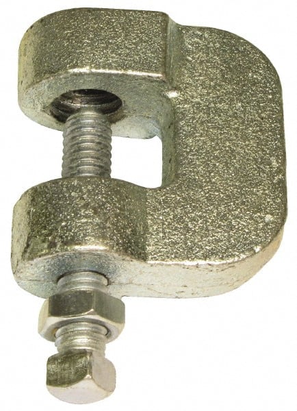 C-Clamp with Locknut: 3/4" Flange Thickness, 2" Flange Width, 3/4" Rod