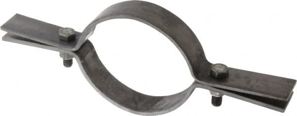 Riser Clamp: 5" Pipe, 5.563" Tube, Carbon Steel, Black