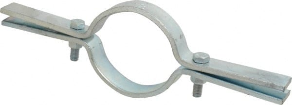 Riser Clamp: 3" Pipe, 3-1/2" Tube, Carbon Steel, Blue & Silver