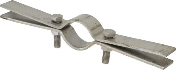 Riser Clamp: 1-1/4" Pipe, Stainless Steel, Blue & Silver