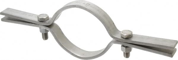 Riser Clamp: 4" Pipe, 4-1/8" Tube, Stainless Steel, Blue & Silver