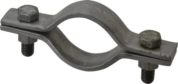 Standard Pipe Clamp: 2" Pipe, 2-3/8" Tube, Carbon Steel, Black, Blue & Silver