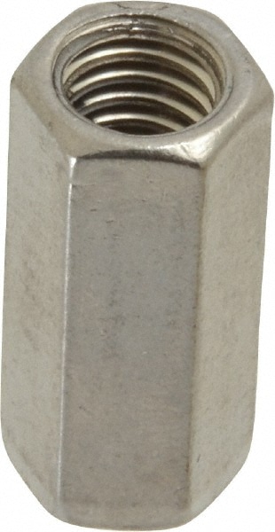 3/8-16 Thread, 1-1/8" OAL Stainless Steel Standard Coupling Nut