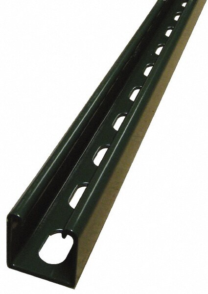 10' Long x 1-5/8" Wide x 1-5/8" High, 14 Gauge, Carbon Steel, Punched Framing Channel & Strut