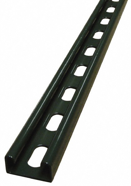 10' Long x 1-5/8" Wide x 13/16" High, 14 Gauge, Carbon Steel, Punched Framing Channel & Strut