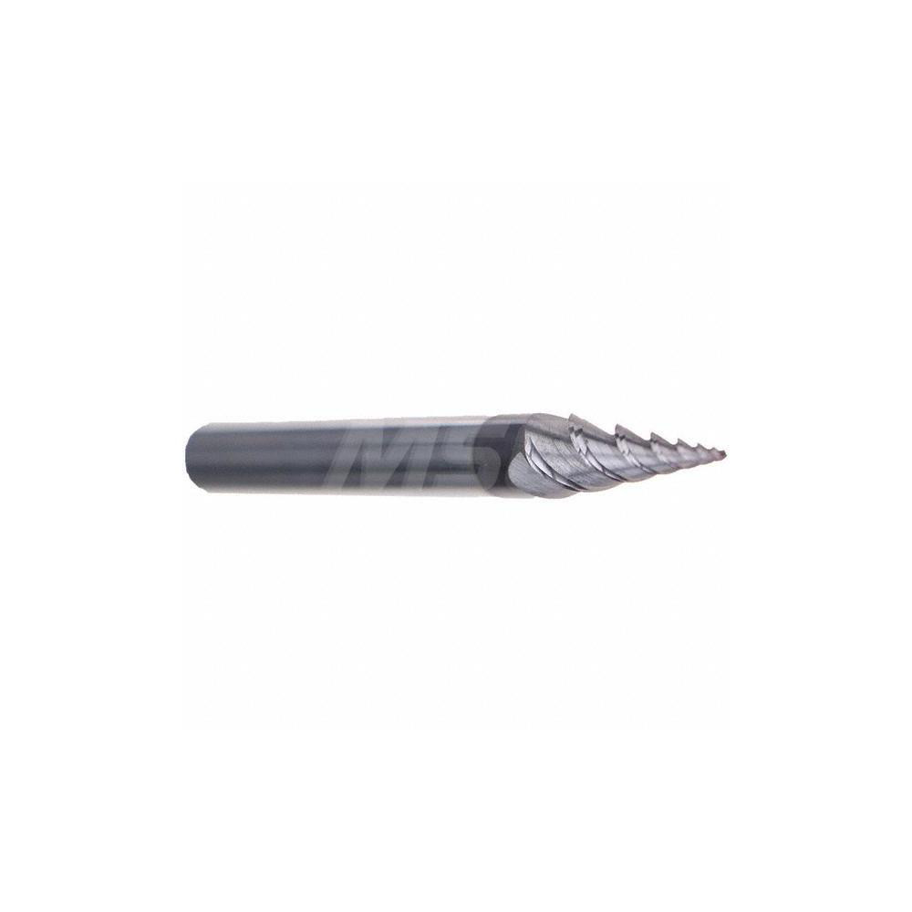 Emuge Tapered End Mill 8 deg Angle per Side, 3.85 mm Small Dia, 15.00 mm LOC, 3 Flute, Solid