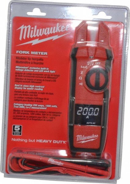 Clamp Meter: CAT III & CAT IV, 0.63" Jaw, Fork Jaw