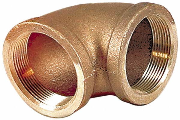Brass Pipe 90 &deg; Elbow: 2" Fitting, Threaded, FNPT x MNPT, Class 125, Lead Free - 125 psi, Brass