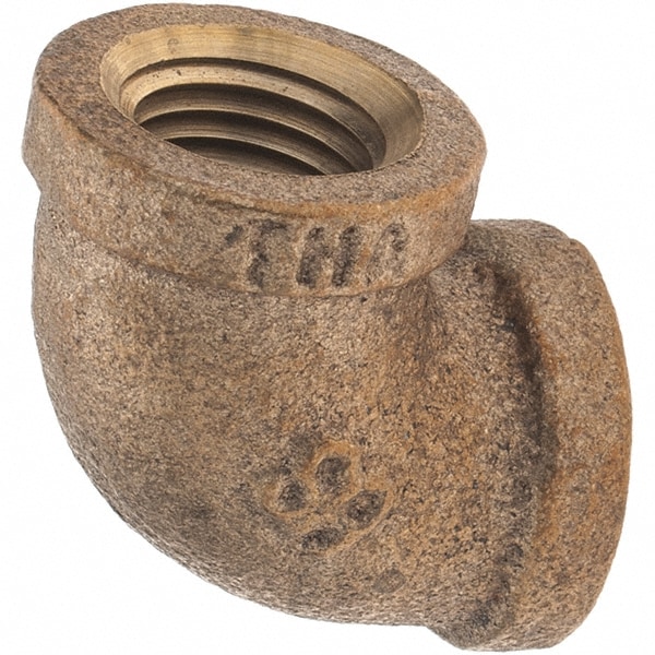 Brass Pipe 90 ° Elbow: 1/4" Fitting, Threaded, FNPT x FNPT, Class 125