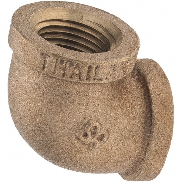 Brass Pipe 90 ° Elbow: 3/8" Fitting, Threaded, FNPT x FNPT, Class 125