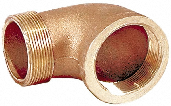 Brass Pipe 90 &deg; Street Elbow: 1" Fitting, Threaded, FNPT x MNPT, Class 125, Lead Free - 125 psi, Brass