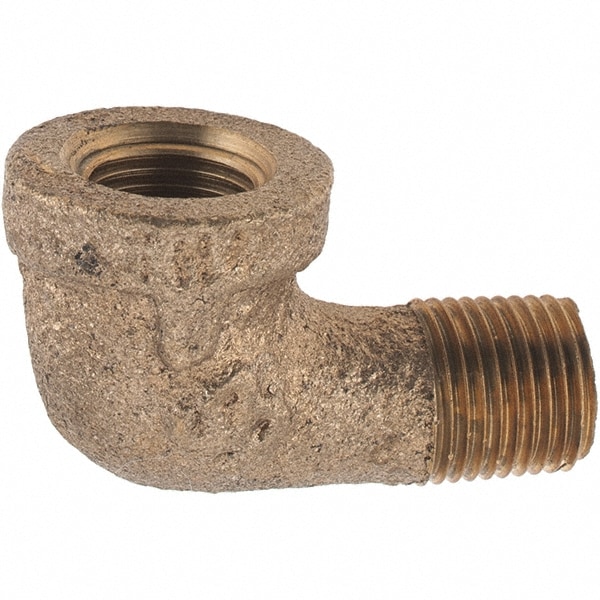 Brass Pipe 90 ° Street Elbow: 1/8" Fitting, Threaded, FNPT x MNPT, Class 125