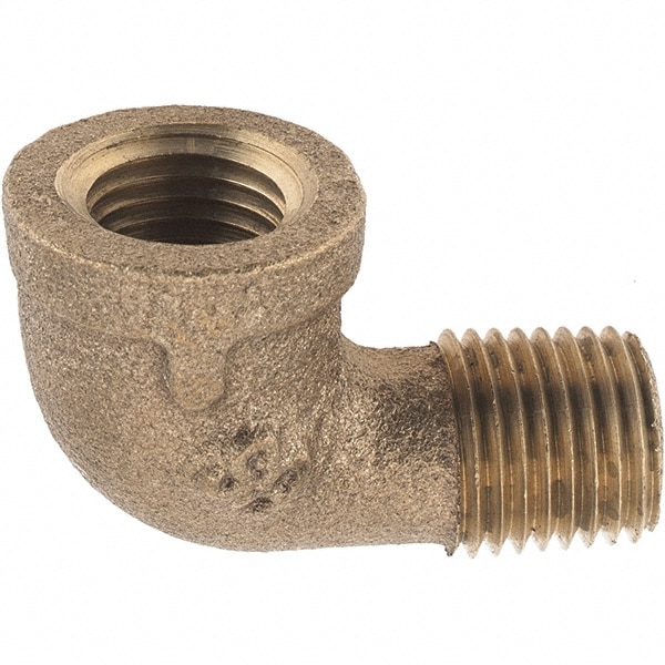 Brass Pipe 90 ° Street Elbow: 1/4" Fitting, Threaded, FNPT x MNPT, Class 125