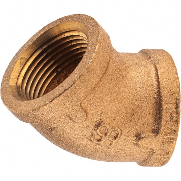 Merit Brass X102-16 Brass Pipe 45 ° Elbow: 1" Fitting, Threaded, FNPT x FNPT, Class 125 Image