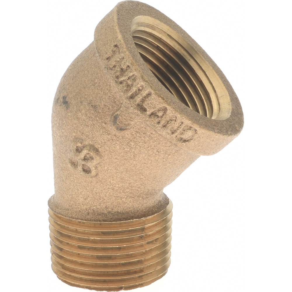 Brass Pipe 45 ° Street Elbow: 3/4" Fitting, Threaded, FNPT x MNPT, Class 125