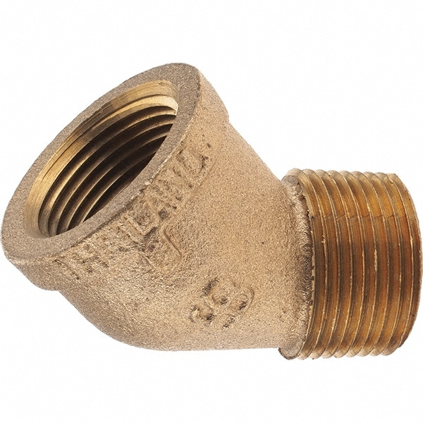 Brass Pipe 45 ° Street Elbow: 1" Fitting, Threaded, FNPT x MNPT, Class 125