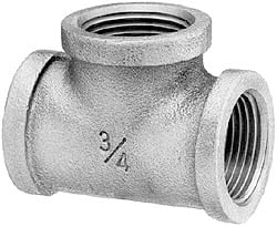 Merit Brass XB106-32 Brass Pipe Tee: 2" Fitting, Threaded, FBSPT x FBSPT x FBSPT, Class 125 Image