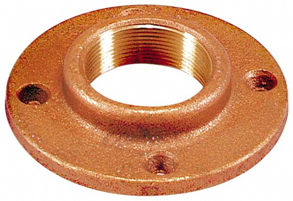 2" Pipe, 6" OD, 3-1/16" Hub Length, Brass & Chrome Plated, Companion Pipe Flange - 4-3/4" Across Bolt Hole Centers, 3/4" Bolt Hole, Class 150