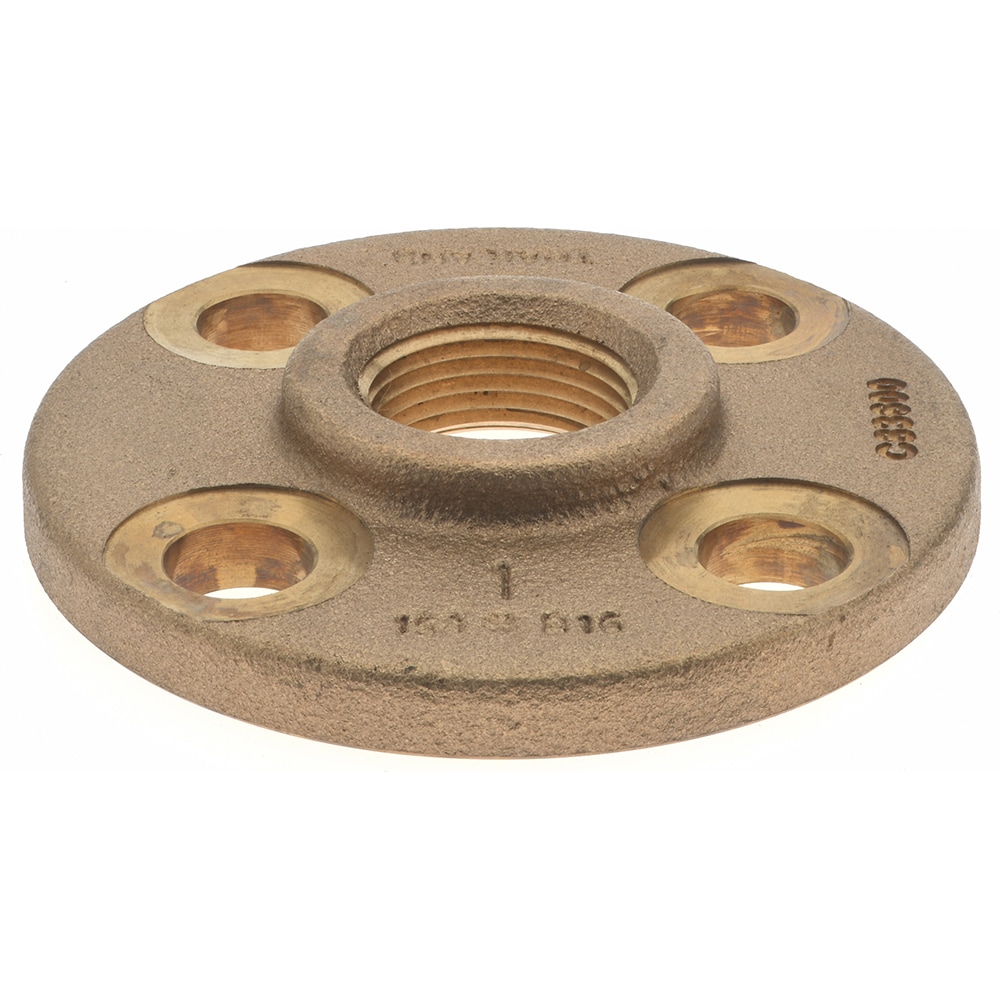 1" Pipe, 4-1/4" OD, 11/16" Hub Length, Brass & Chrome Plated, Companion Pipe Flange