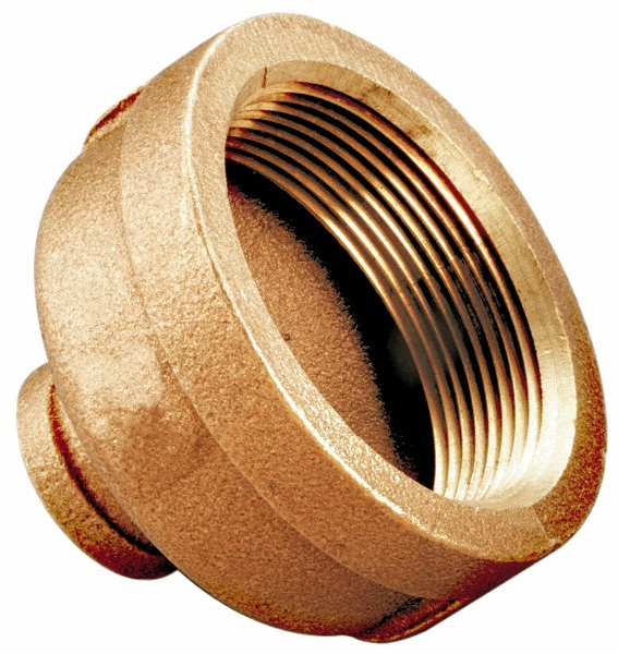Brass Pipe Reducing Coupling: 1-1/4 x 1" Fitting, Threaded, FNPT x FNPT, Class 125, Lead Free - 125 psi, Brass