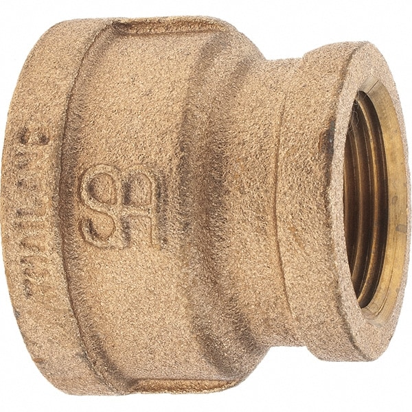 Merit Brass X112-2016 Brass Pipe Reducing Coupling: 1-1/4 x 1" Fitting, Threaded, FNPT x FNPT, Class 125 Image