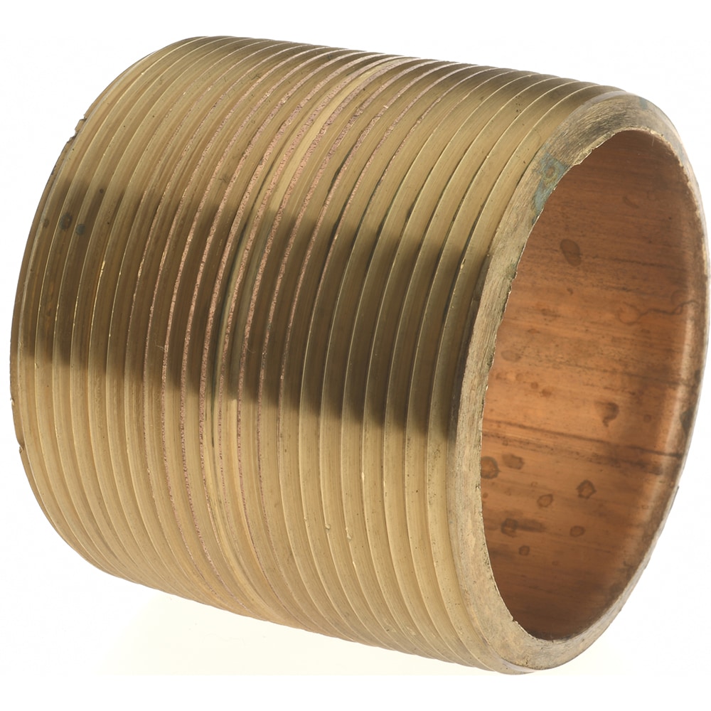 Merit Brass 2032-001 Brass Pipe Nipple: Threaded on Both Ends, 2" OAL, 2" NPT Image