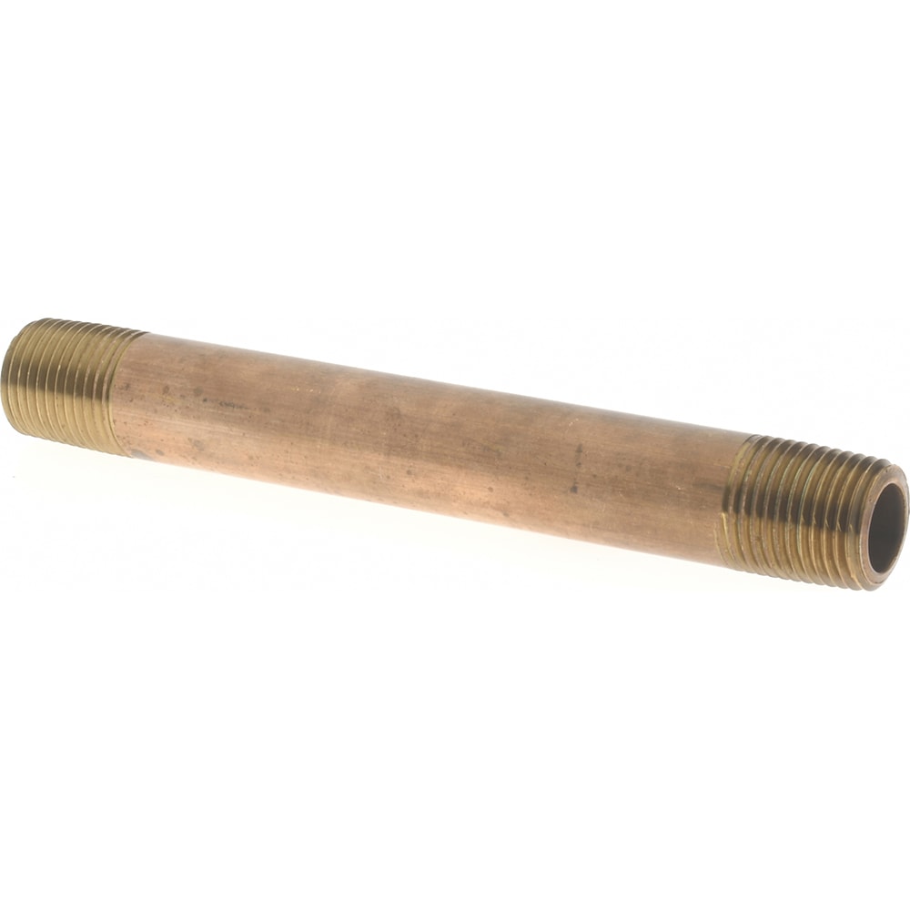 Brass Pipe Nipple: Threaded on Both Ends, 3" OAL, 1/8" NPT