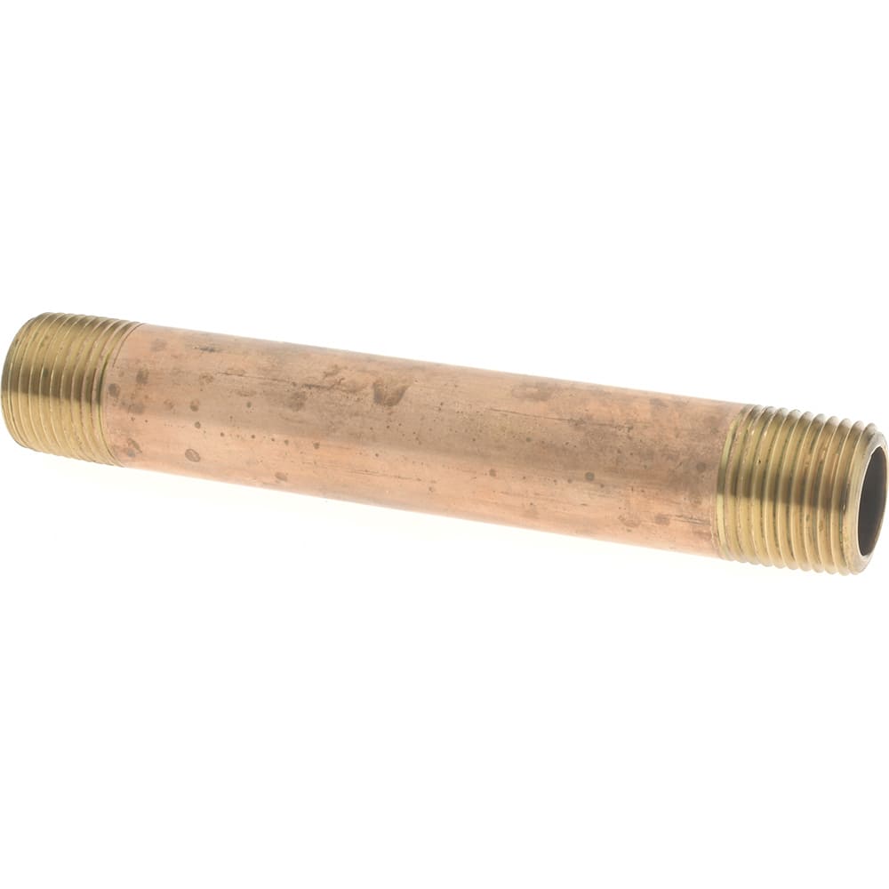 Schedule 40 Seamless Nipple 1/2" NPT Male X 5" Length Red Brass Pipe Fitting 