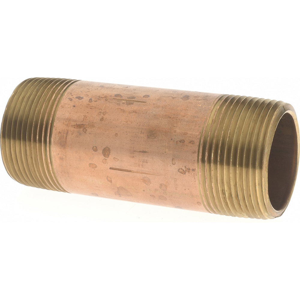 Merit Brass 2120-400 Brass Pipe Nipple: Threaded on Both Ends, 4" OAL, 1-1/4" NPT Image