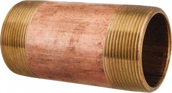 Merit Brass 2132-450 Brass Pipe Nipple: Threaded on Both Ends, 4-1/2" OAL, 2" NPT Image