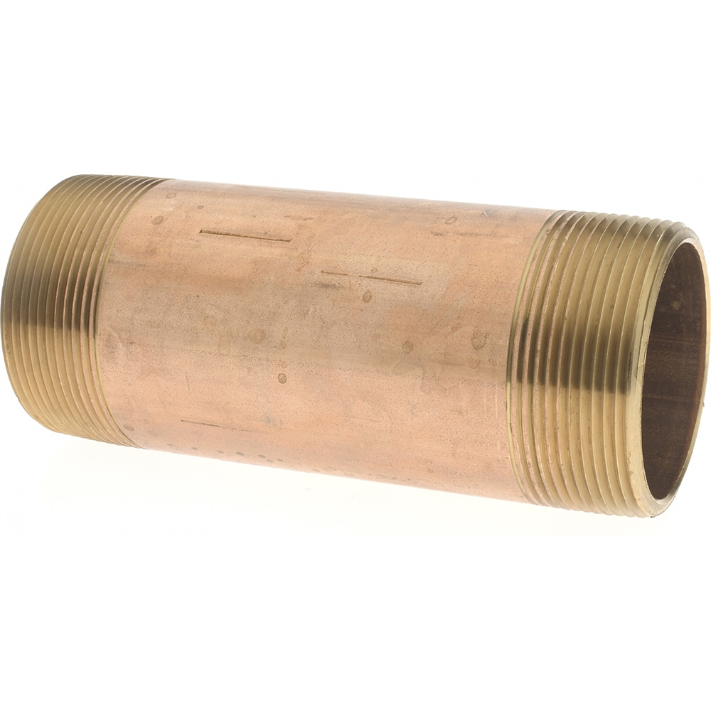 Merit Brass 2132-550 Brass Pipe Nipple: Threaded on Both Ends, 5-1/2" OAL, 2" NPT Image