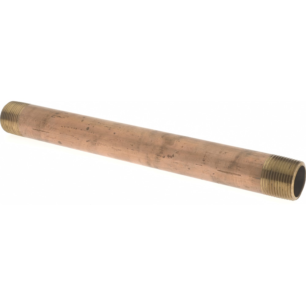 Merit Brass 2116-1200 Brass Pipe Nipple: Threaded on Both Ends, 12" OAL, 1" NPT Image