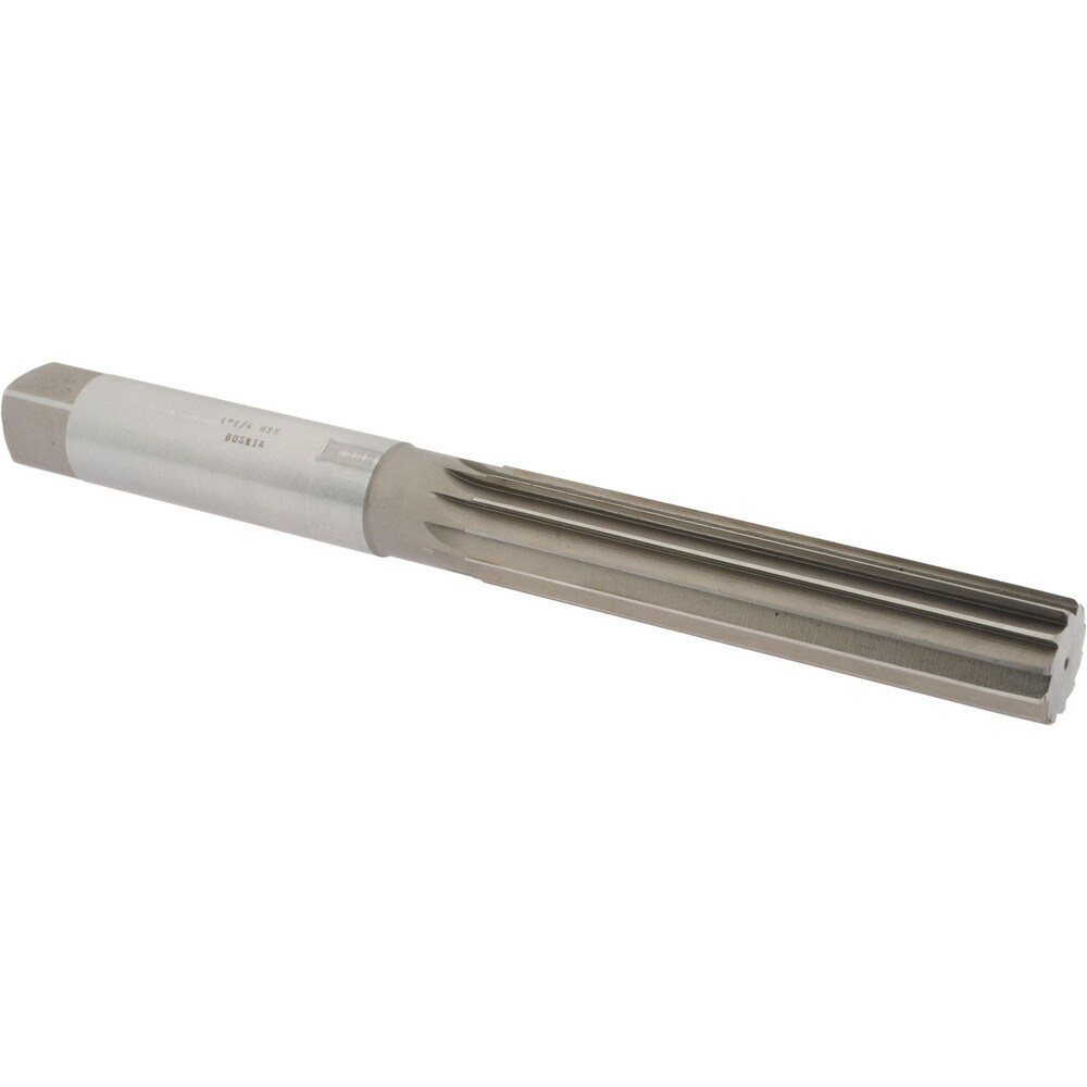 Hand Reamer: 1-1/4" Dia, 6-1/8" Flute Length, 12 Flutes, 12-1/4" OAL