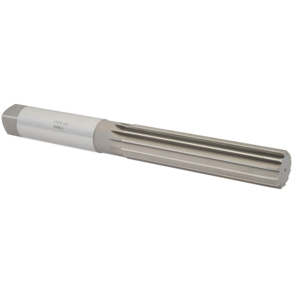 Hand Reamer: 1-3/8" Dia, 6-5/16" Flute Length, 12 Flutes, 12-5/8" OAL