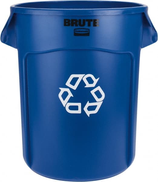 Recycling Container: 20 gal, Round, Blue