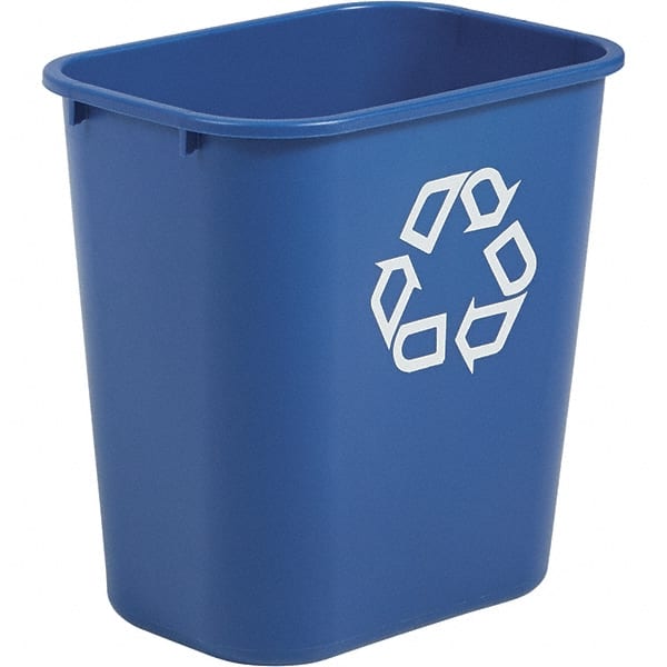 Recycling Container: 14 qt, Rectangle, Blue