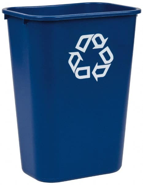 Recycling Container: 41 qt, Rectangle, Blue