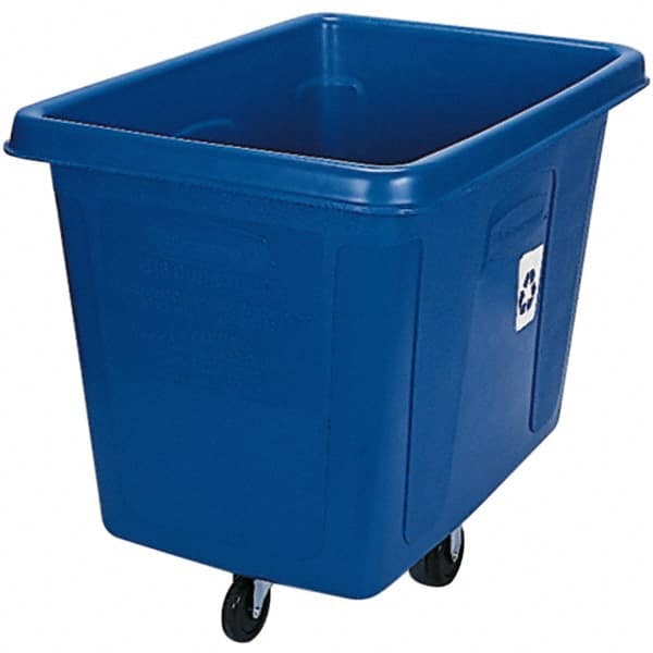 Recycling Container: 16 cu ft, Rectangle, Blue