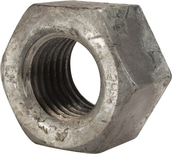 Hex Nut: 1-3/8 - 6, A194 Grade 2H Steel, Hot Dipped Galvanized Finish