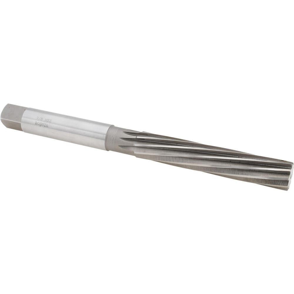 Hand Reamer: 7/8" Dia, 4-7/8" Flute Length, 10 Flutes, 9-3/4" OAL