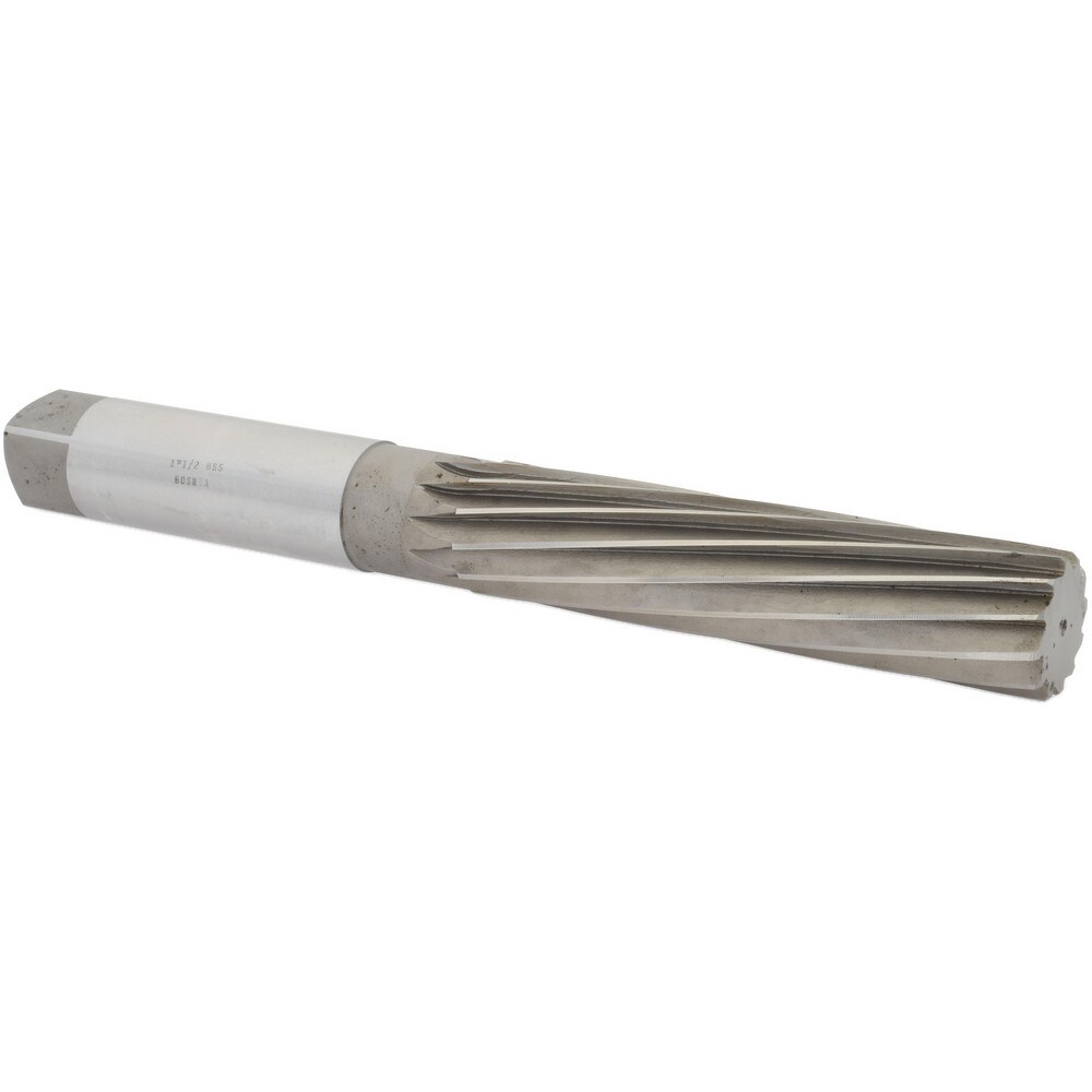 Hand Reamer: 1-1/2" Dia, 6-1/2" Flute Length, 12 Flutes, 13" OAL