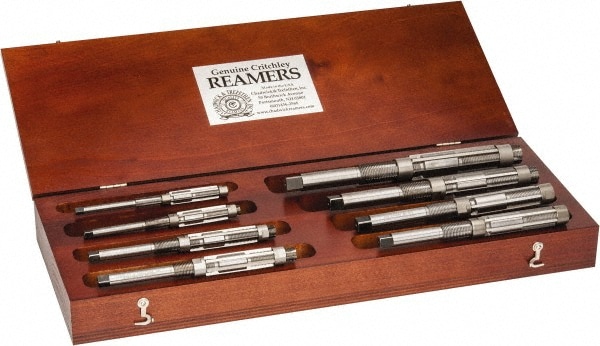 Letter A to H Diam, 15/32 to 1-1/16" Variable Diam, Straight Shank, Adjustable Hand Reamer Set