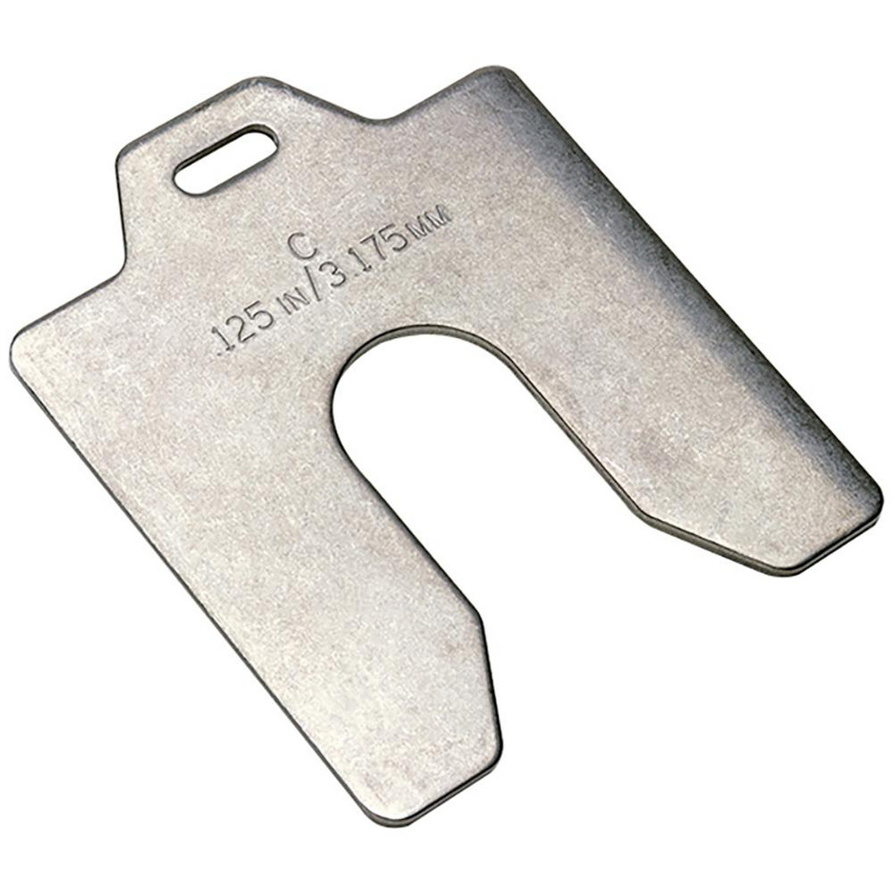 Metal Shim Stock: Slotted, 0.1000" Thick, 3" Long, 3" Wide, 302/304 Stainless Steel