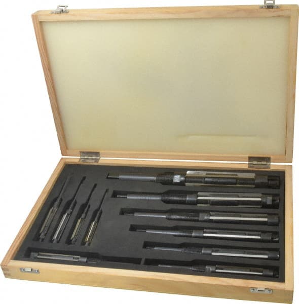 Letter A to K Diam, 15/32 to 1-1/2" Variable Diam, Straight Shank, Adjustable Hand Reamer Set